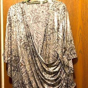 Top, dressy in silver/black